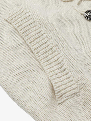Jacquard Hooded Knit Cardigan