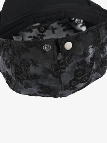 Embroidered Mesh Beret