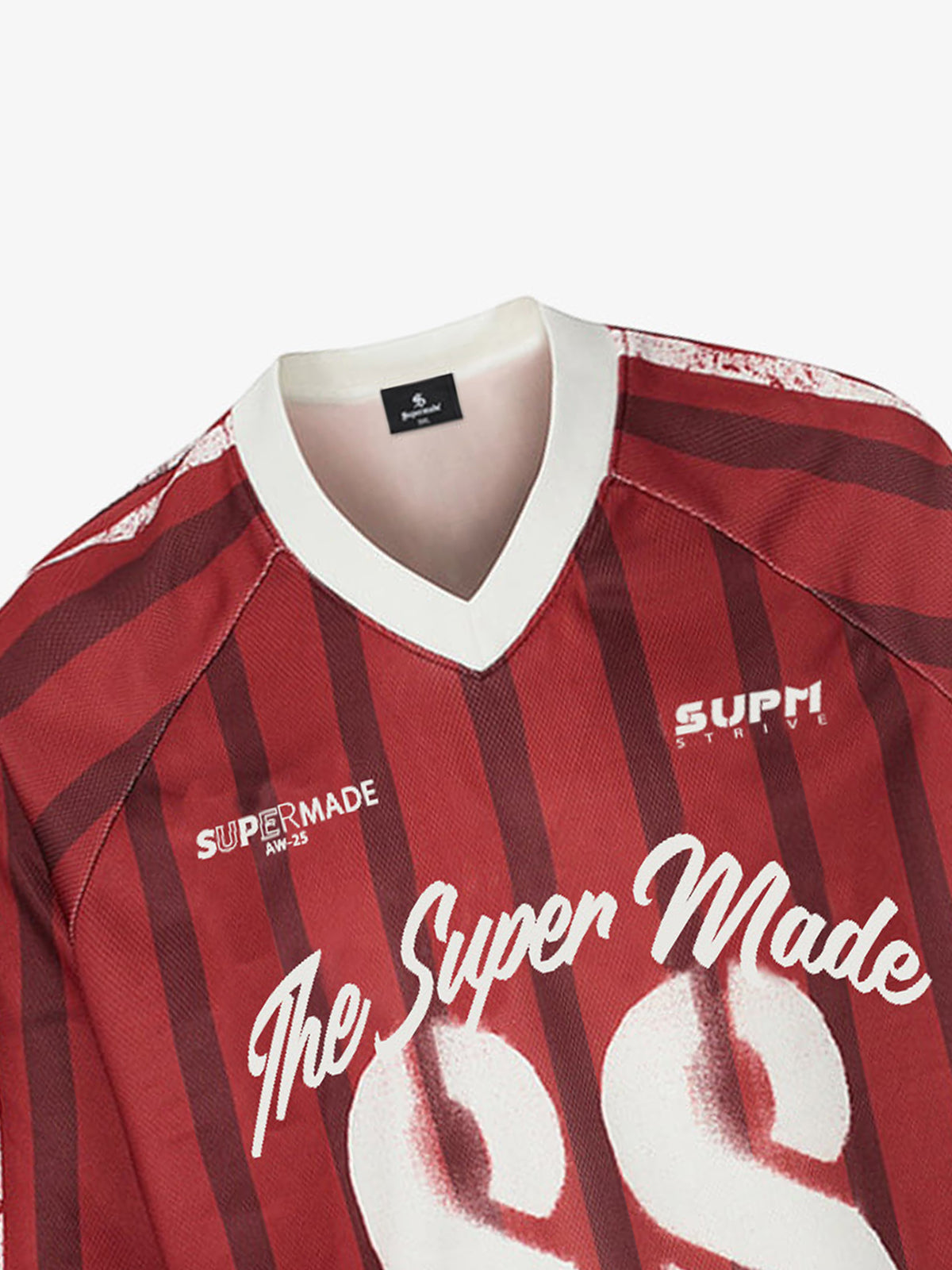 Retro Striped 88 Print Graphic Jersey Long-Sleeved T-Shirt - 2618 