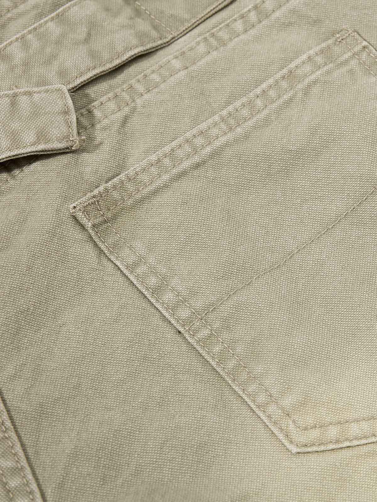 Distressed Washed Multi-Button Jeans