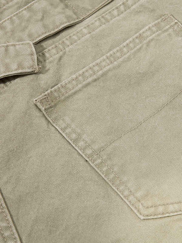 Distressed Washed Multi-Button Jeans