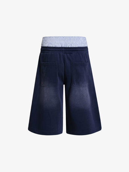 Retro Embroidered Double-Waist Capri Pants