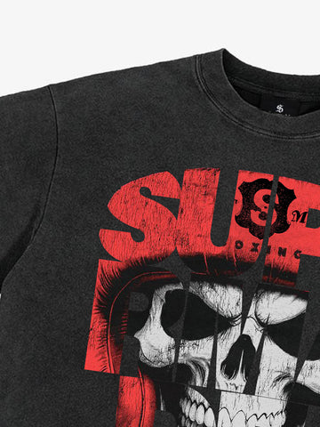 Vintage Gothic Skull Graphic T-Shirt