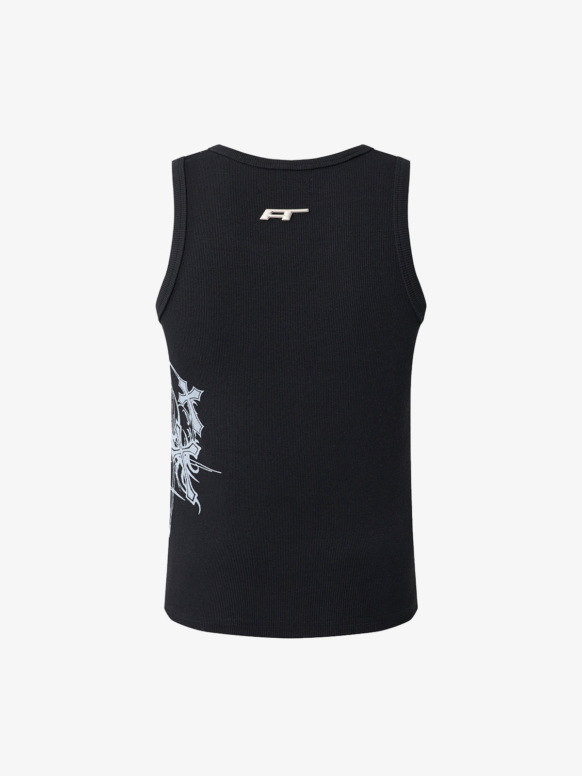 Ribbed Cotton Blend Tank Top – Graphic Print Sleeveless Streetwear