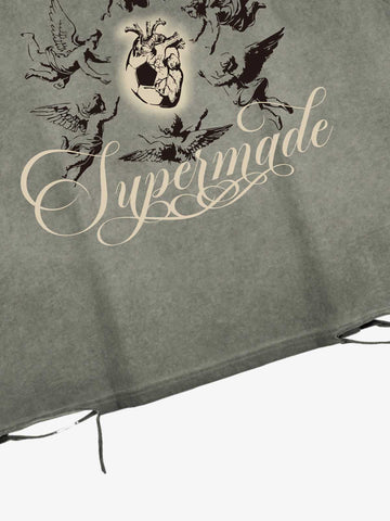 Vest With Distressed Metal Ring Design Featuring A Protective Pattern For The Heart Of The Football 