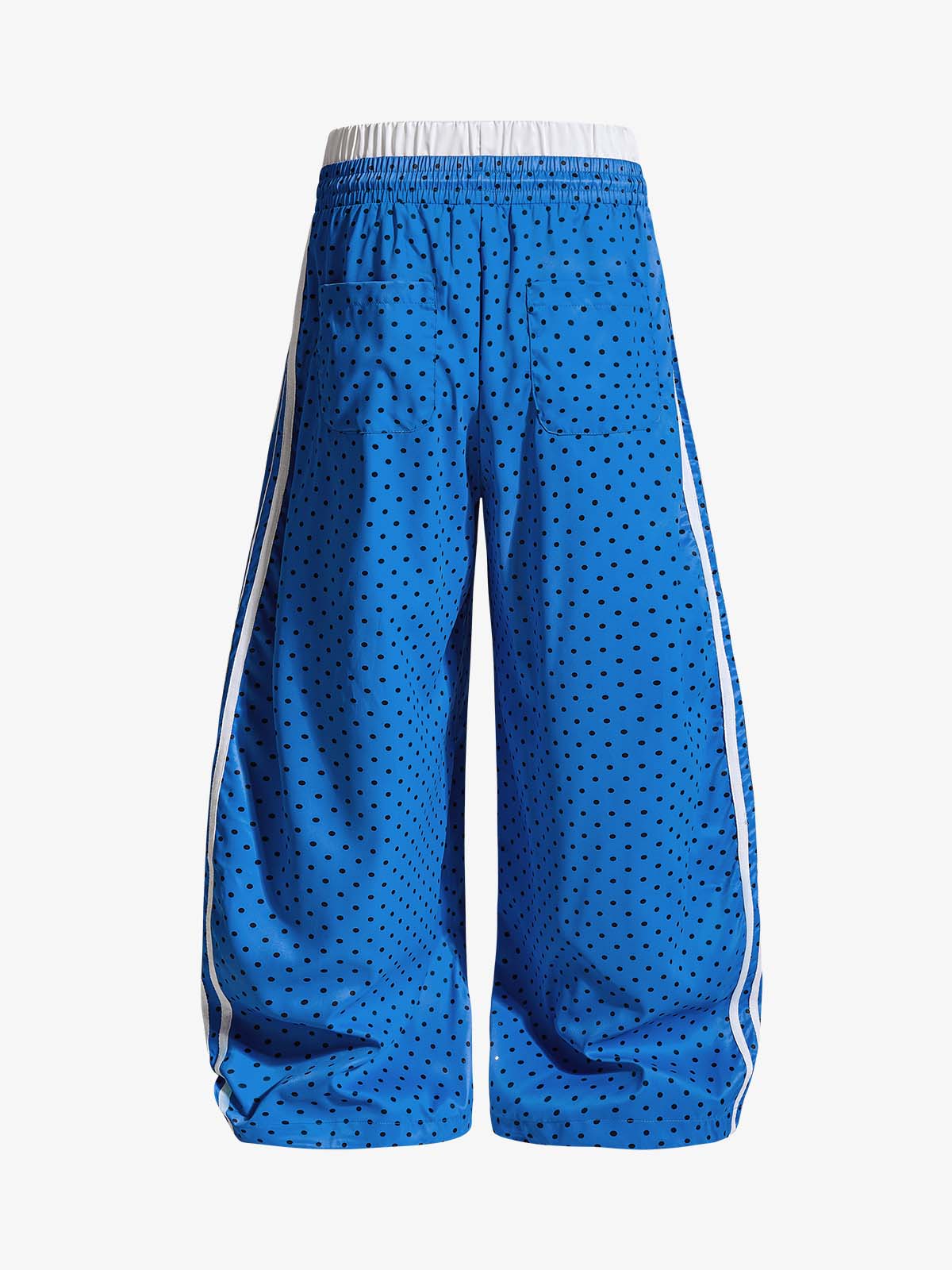 Retro Polka Dot Side Stripe Drawstring Baggy Pants