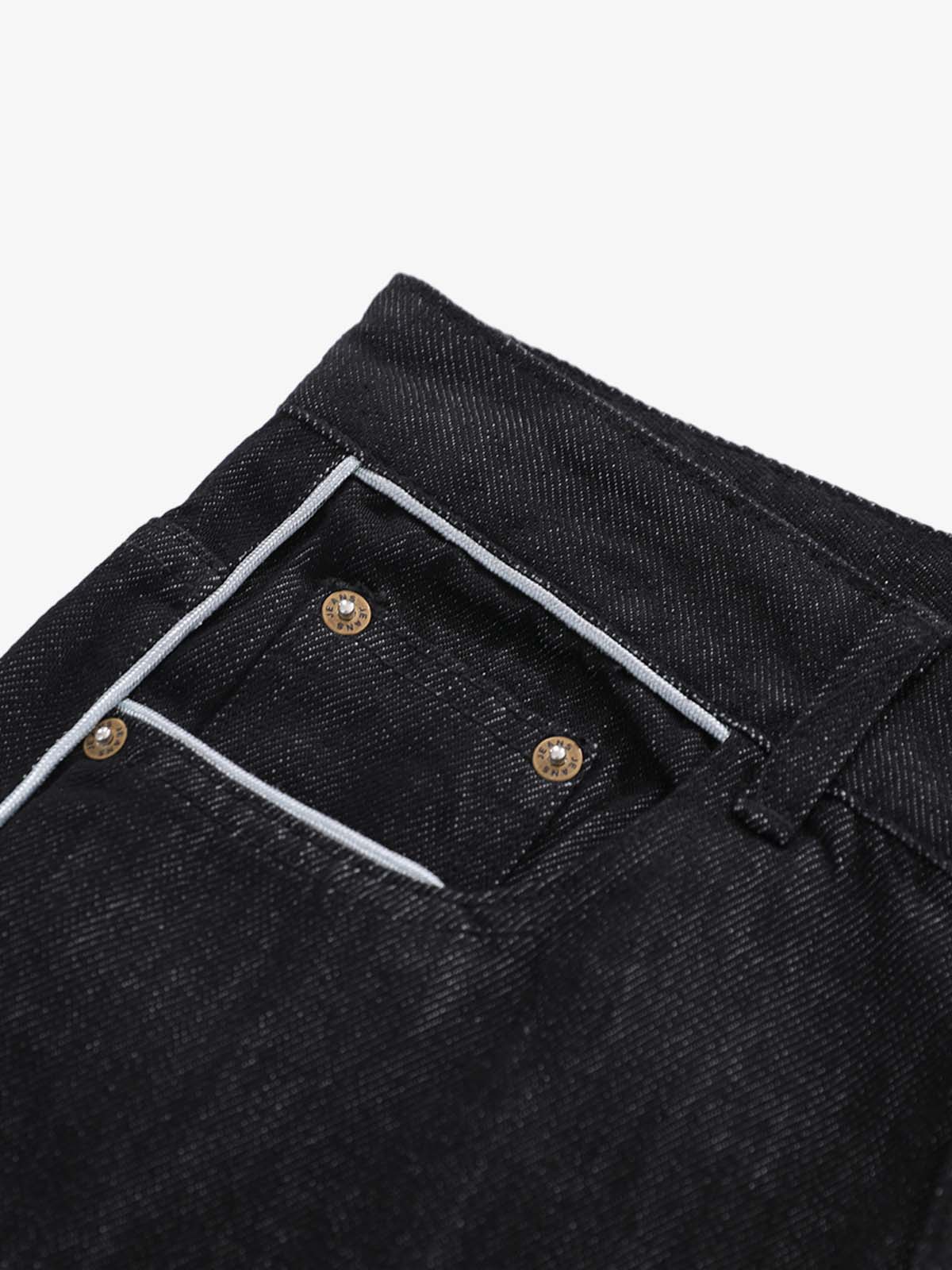Vintage Contrast Trim Dark Wash Jeans