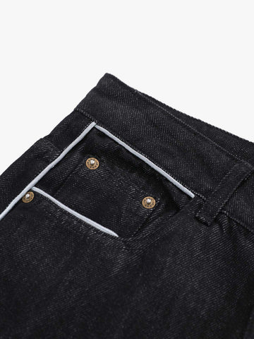 Vintage Contrast Trim Dark Wash Jeans