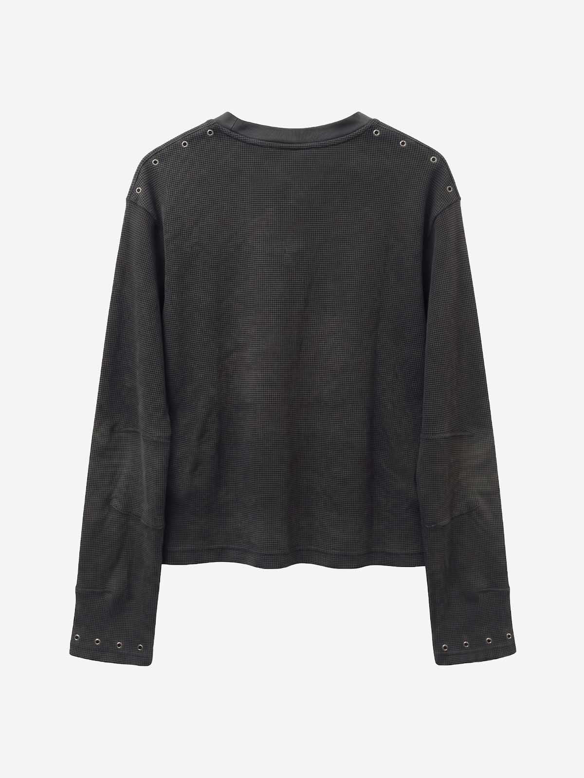 Waffle Knit Metal Detail Tee