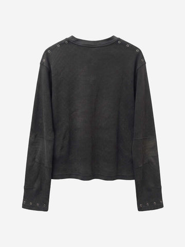 Waffle Knit Metal Detail Tee