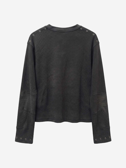 Waffle Knit Metal Detail Tee