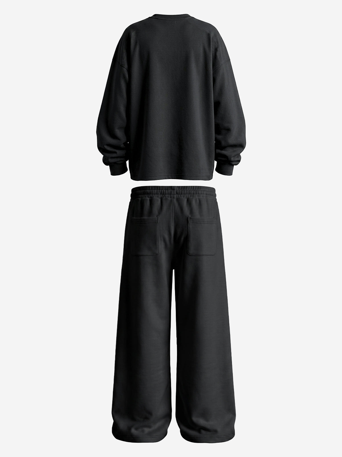 Two-Tone Embroidered Sweatshirt Set