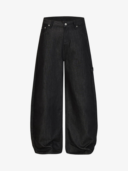 Black Wide-Leg Denim Pants
