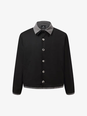Deconstructed Double-Collar Cropped Jacket