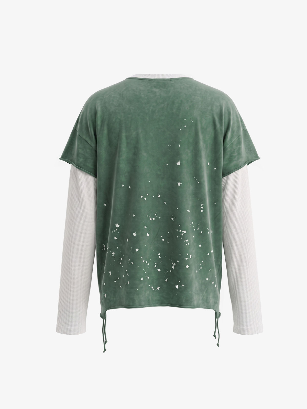 Faux Two-Piece Distressed Long Sleeve Tee