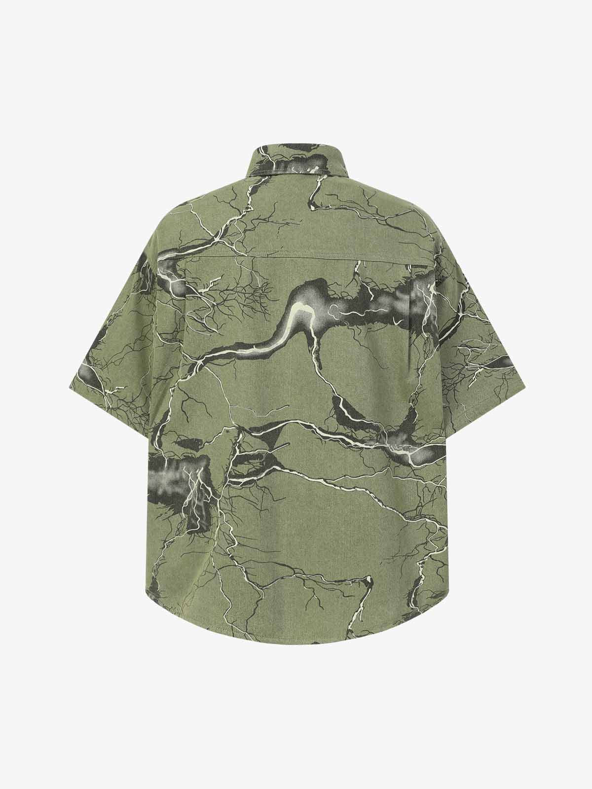 Lightning Storm Print Short Sleeve Shirt 