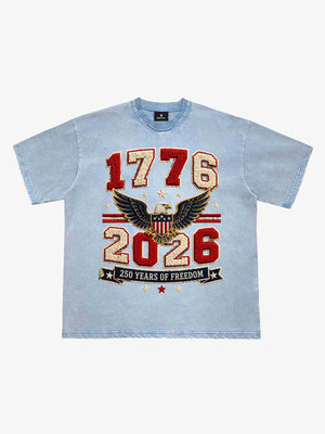 Towel Embroidery Washed Vintage T-Shirt