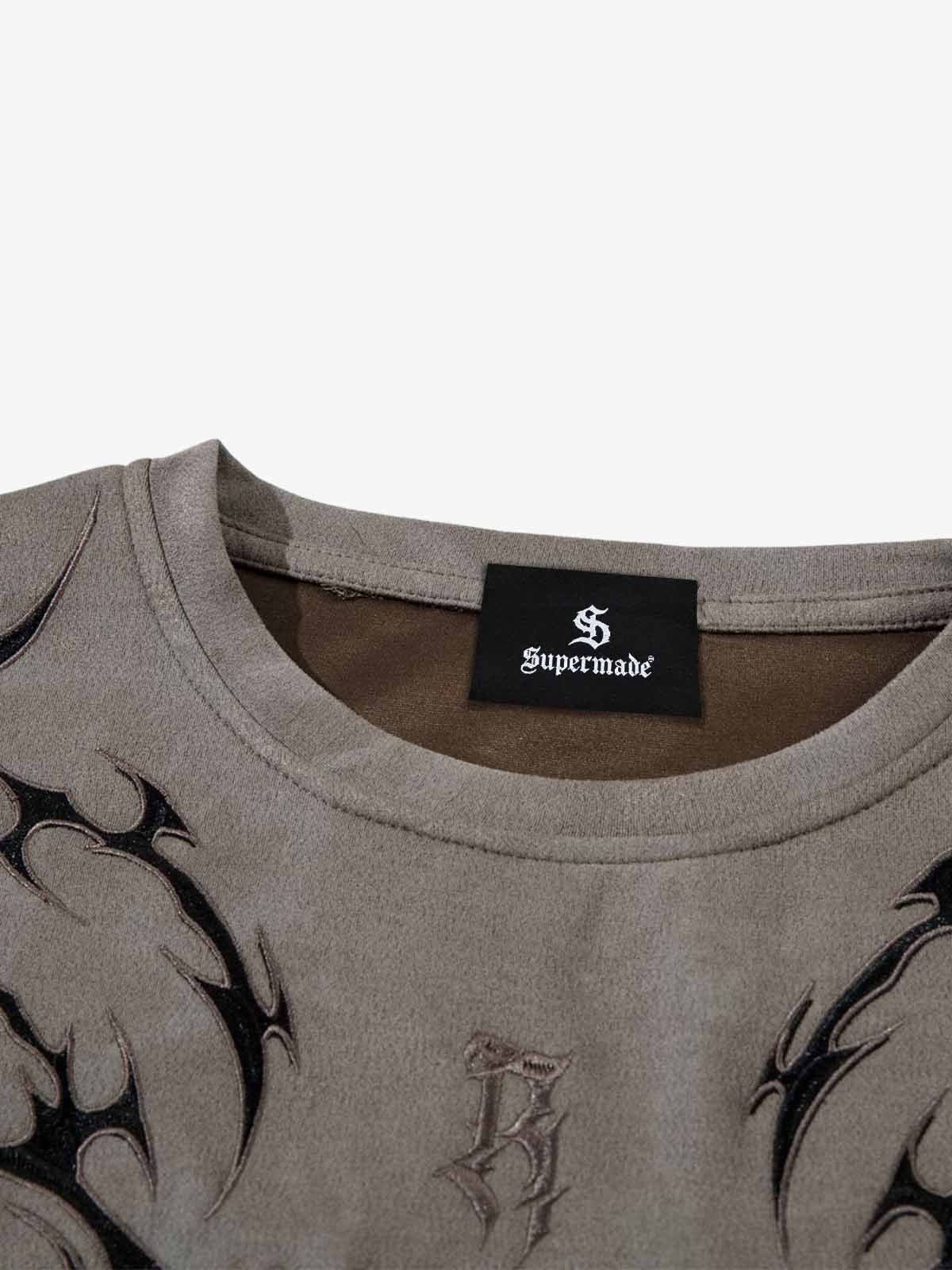 Tribal Thorn Graphic Casual T-Shirt