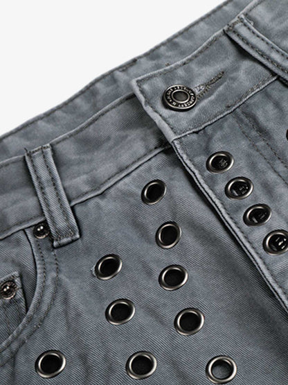 Cut-Out Rivet Jeans