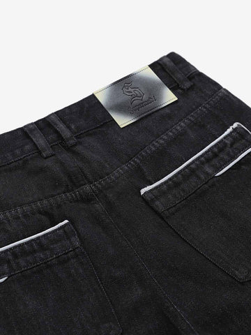 Vintage Contrast Trim Dark Wash Jeans