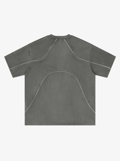 Reflective Striped Suede Tee