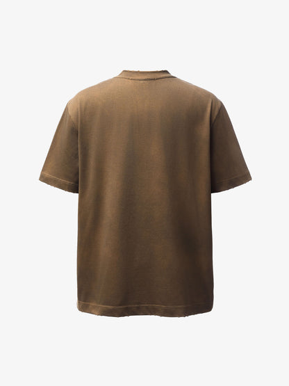 Camo Letter Patchwork Casual T-Shirt