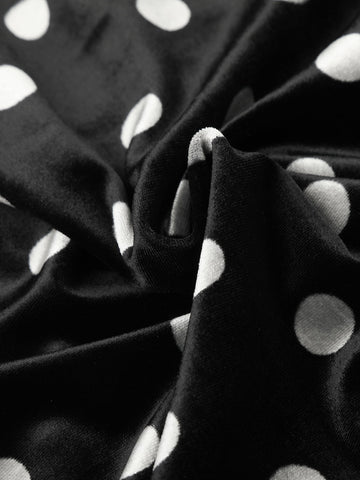 Polka Dot Stand Collar Zip Jacket