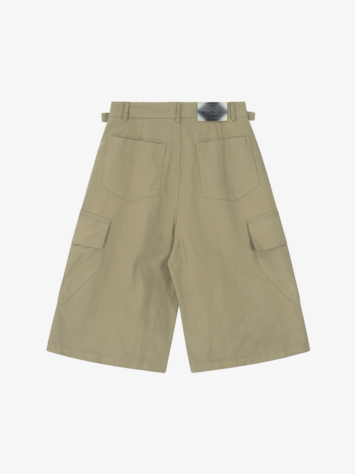 Urban Techwear Side Buckle Layered Hem Cargo Shorts