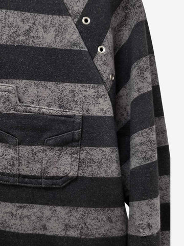 Striped Embroidered Oversized Long Sleeve Tee