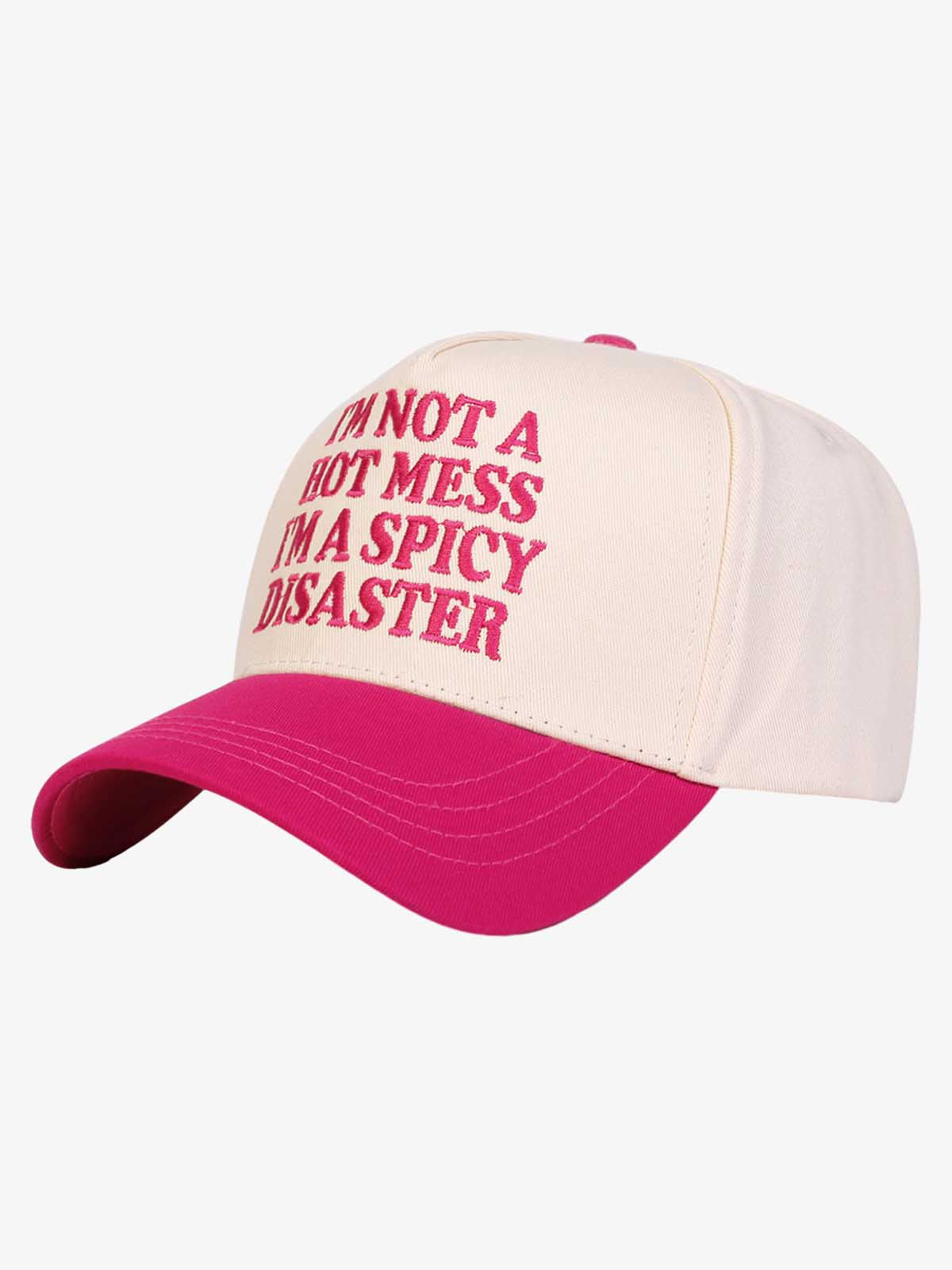 CottFunny Slogan Embroidered Contrast Baseball Cap