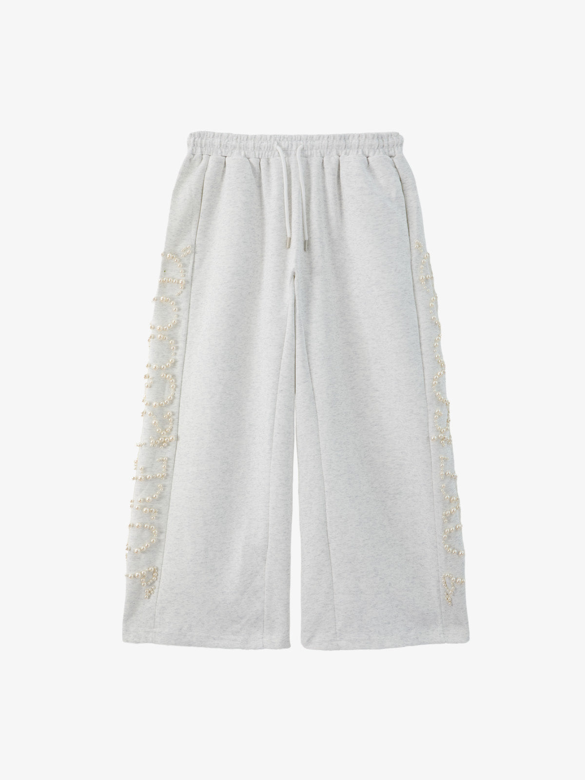 Pearl Embellished Wide-Leg Sweatpants 