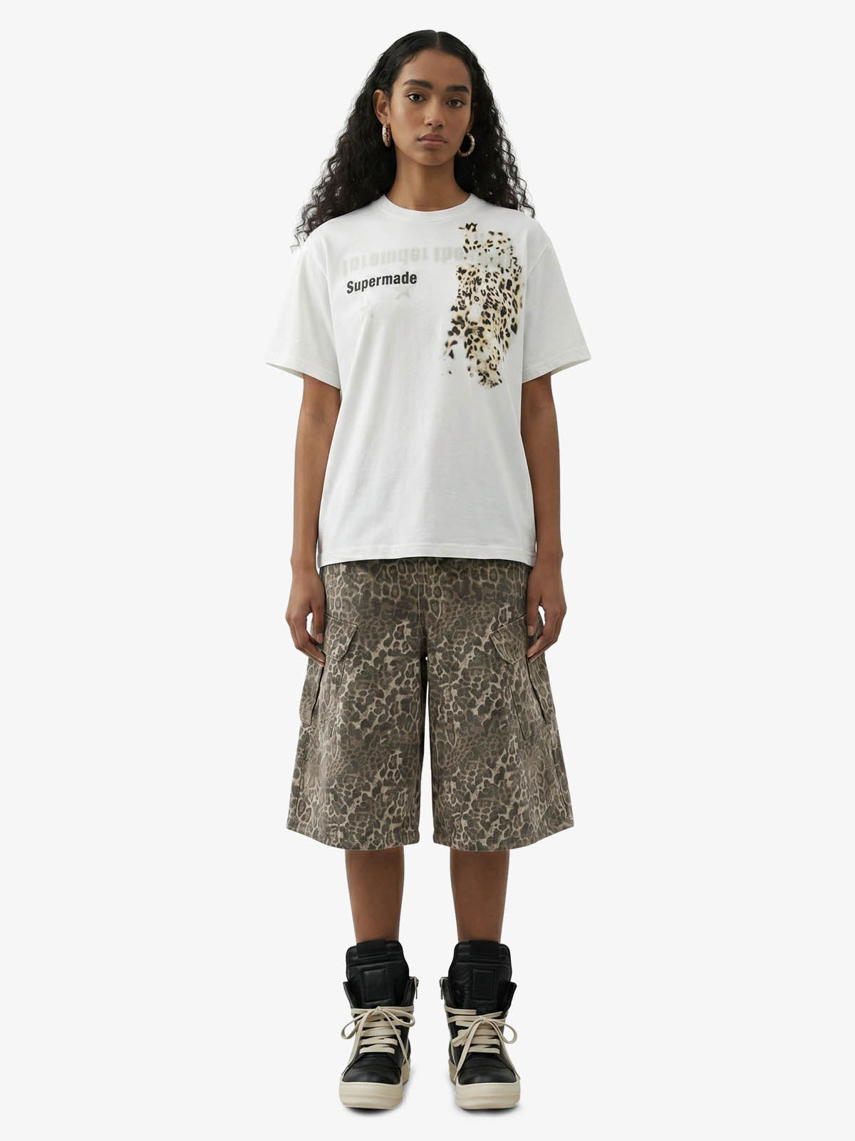 Vintage Leopard Cargo Shorts