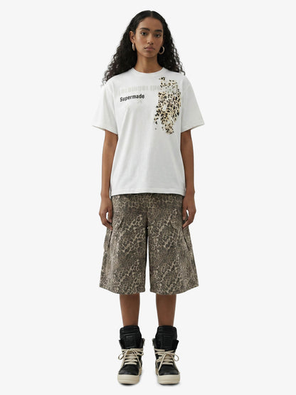 Vintage Leopard Cargo Shorts