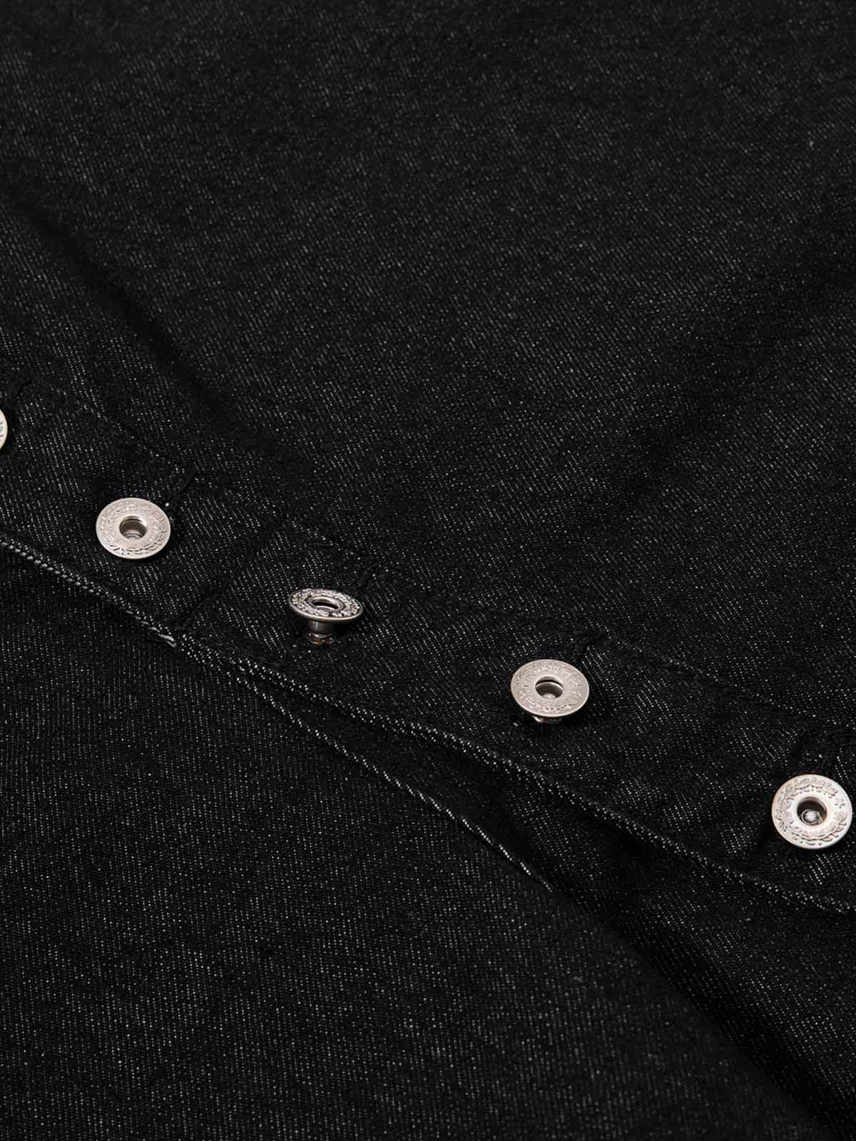 Asymmetric Multi-Button Fly Wide-Leg Denim Jorts 