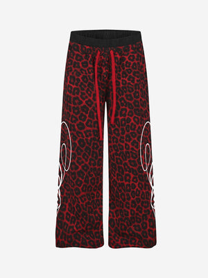 Contrast Leopard Patchwork Casual Pants