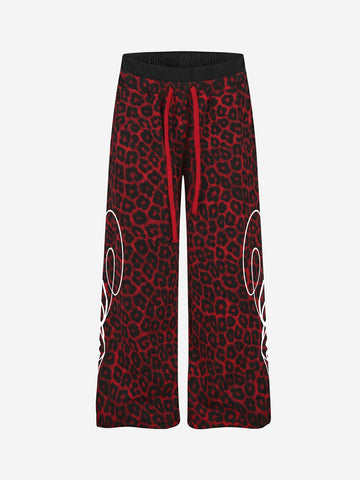 Contrast Leopard Patchwork Casual Pants
