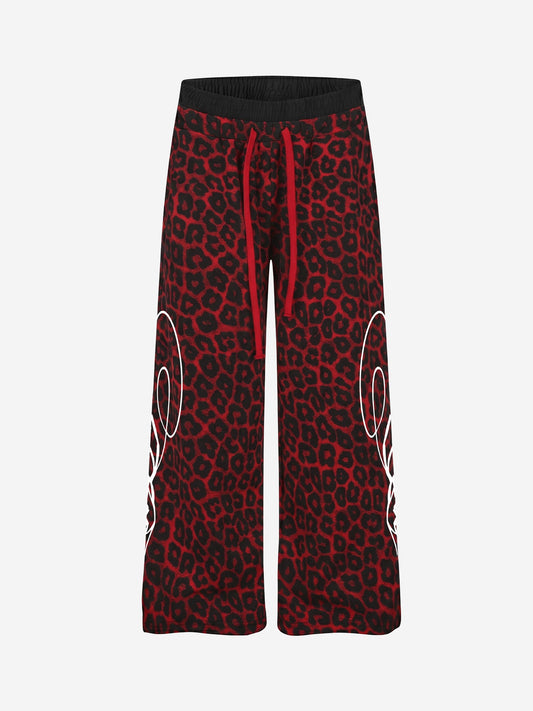 Contrast Leopard Patchwork Casual Pants