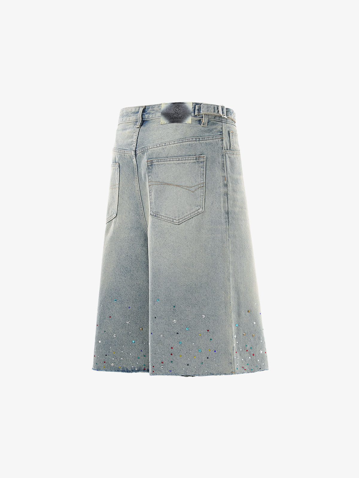 Rhinestone Embellished Denim Shorts