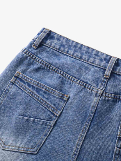 Y2K Faded Stacked Denim Jeans