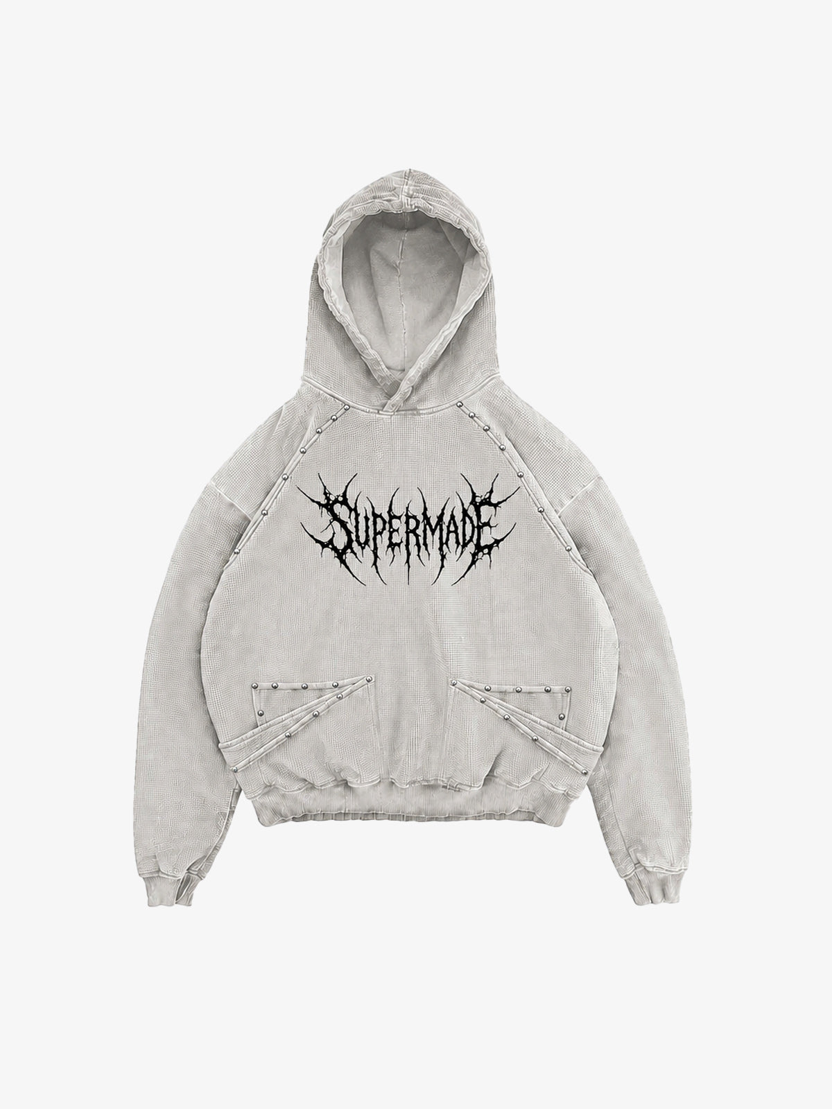 Washed Black Oversized Hoodie with Graphic Logo Print