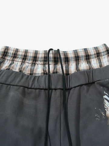 Double Waist Plaid Sweatpants
