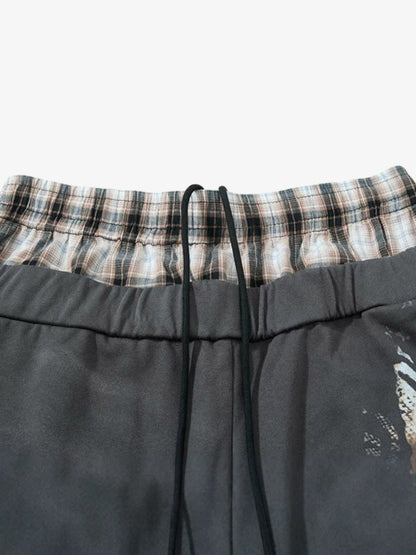 Double Waist Plaid Sweatpants