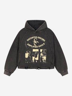Scorpion Graphic Washed Distressed Hoodie