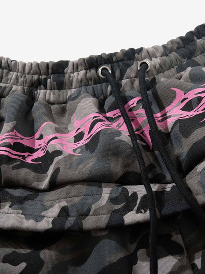 Y2K Camo Pink Print Barrel Sweatpants