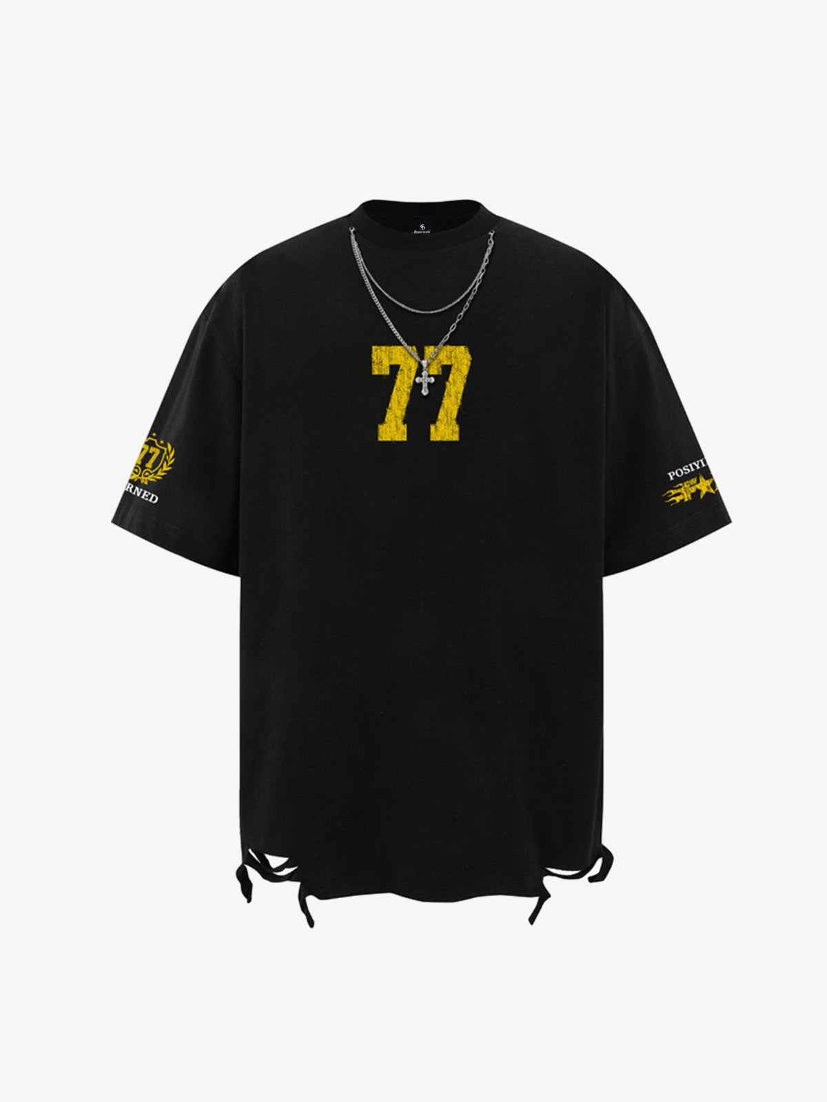 Detachable Chain Necklace Casual T-Shirt