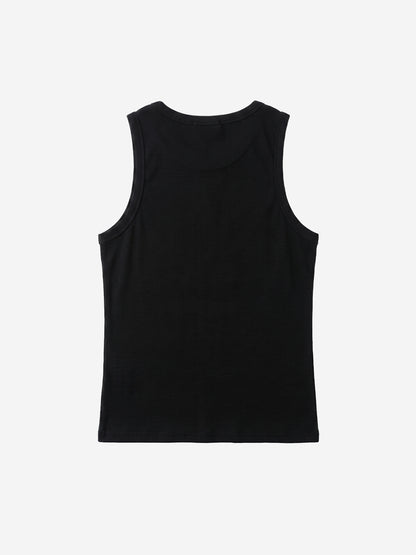 Punk Metal Grommet Ribbed Vest