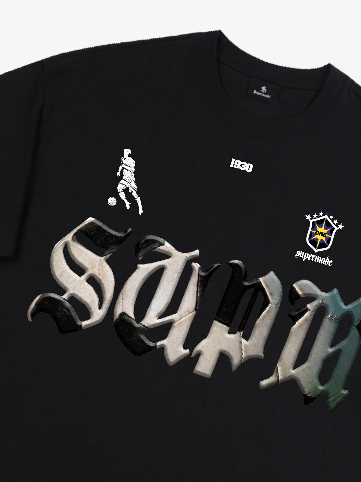 Gothic "SUPM" Soccer Graphic T-Shirt 