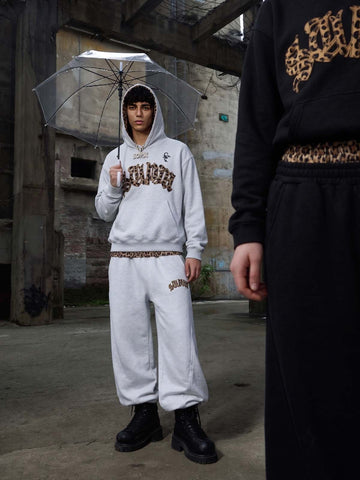Leopard Patchwork Hoodie & Trousers Set