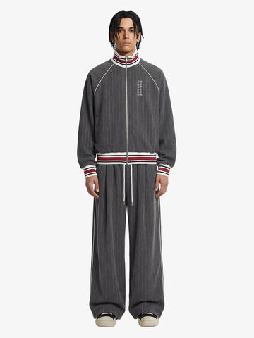 Pinstripe Vertical Embroidery Track Jacket 