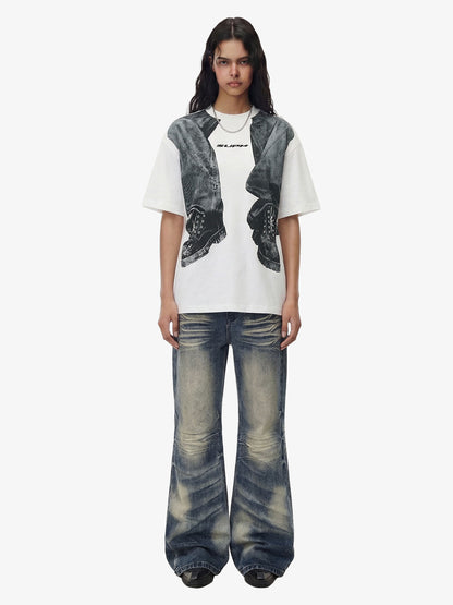 3D Trompe L’Oeil Graphic Short Sleeve T-Shirt - 2610 